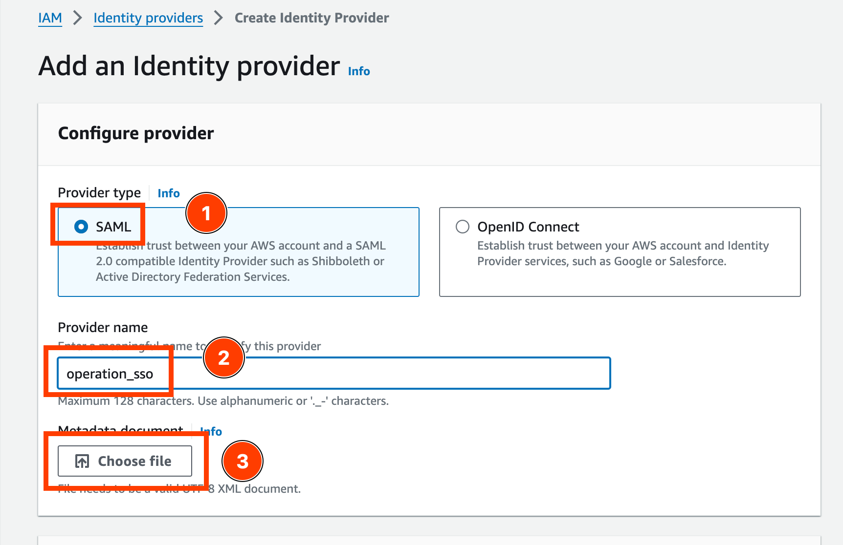 External AWS Account > IAM > Add Identity Provier