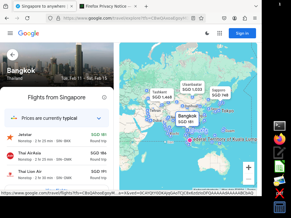 Google Flights Example